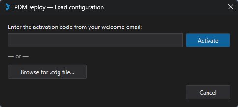 PDMDeploy Load Configuration