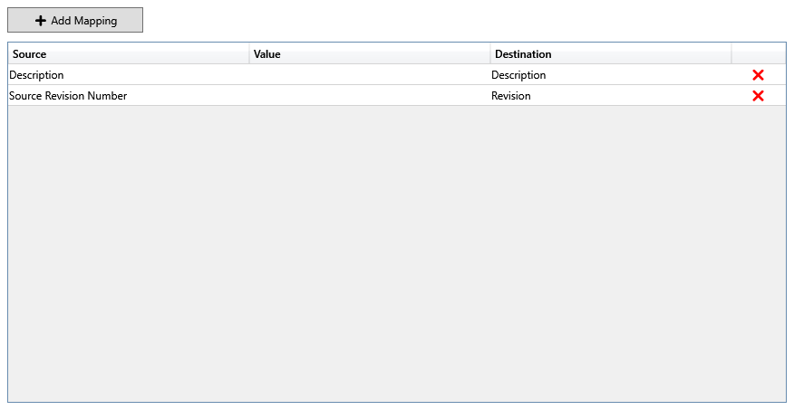 Variabler Mapping-Dialog