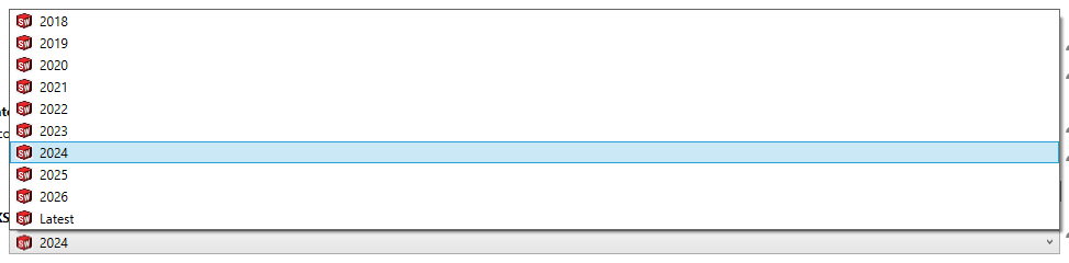 Déclin de la version SOLIDWORKS