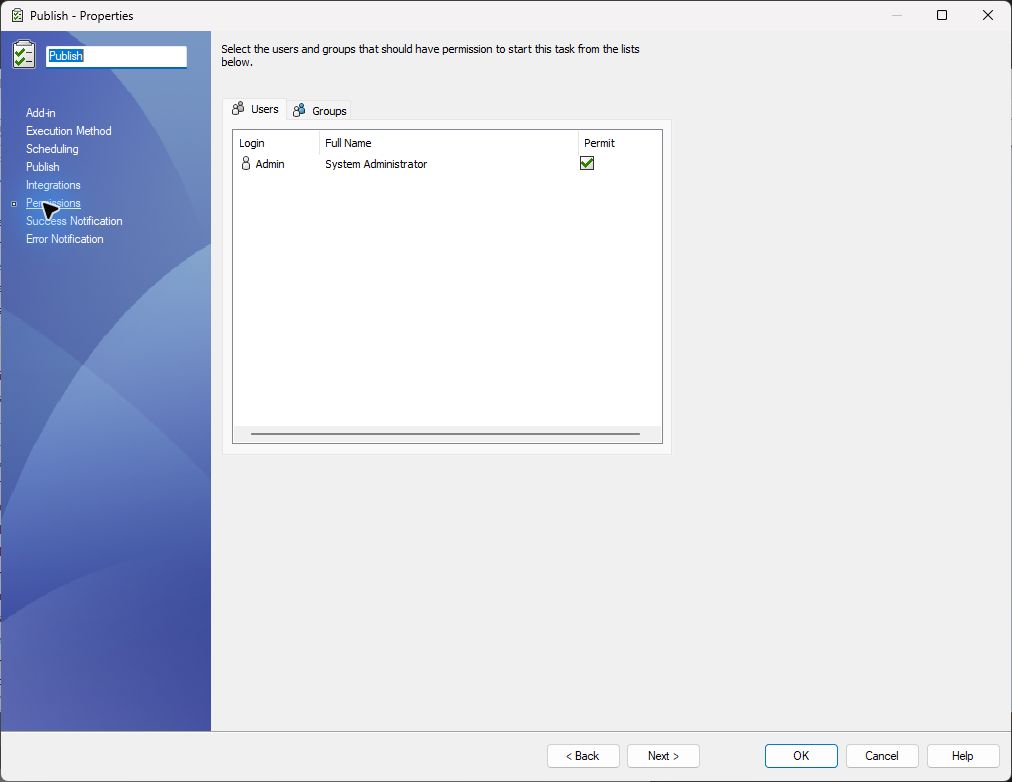 SOLIDWORKS PDM task permissions page