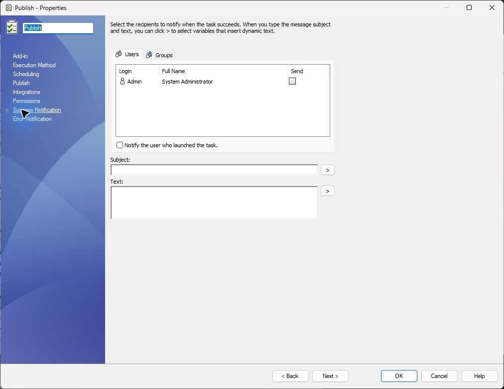 SOLIDWORKS PDM task success notification page