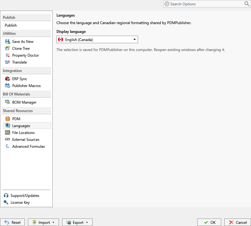 Language and regional-format selection