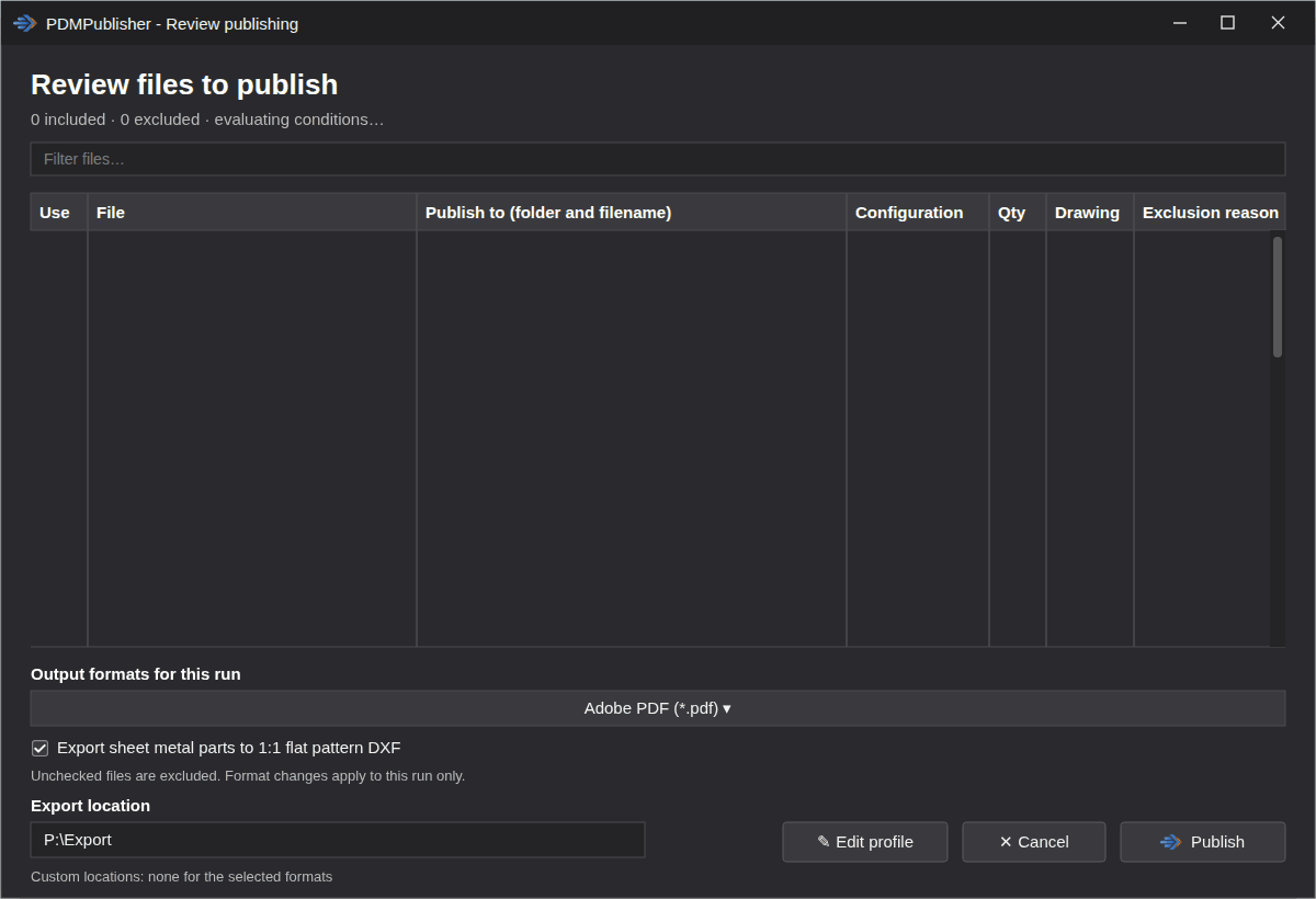 PDMPublisher in action inside SOLIDWORKS: publish review, Property Doctor, Save As New, Clone Tree, BOM Manager and ERP Sync